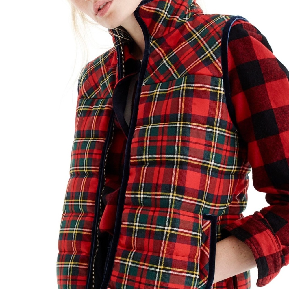 J. Crew Plaid Puffer Vest, Size X-Small